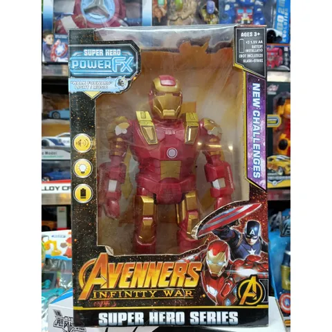 Đồ Chơi Mô Hình Người Sắt Iron Man Avengers - Chạy Bằng Pin Có Đèn & Âm Thanh - Quà Tặng Trẻ Em Ý Nghĩa