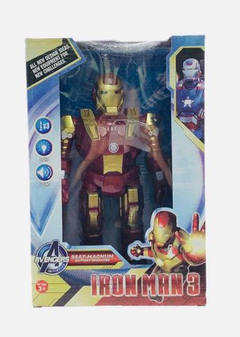 Đồ Chơi Mô Hình Người Sắt Iron Man Avengers - Chạy Bằng Pin Có Đèn & Âm Thanh - Quà Tặng Trẻ Em Ý Nghĩa