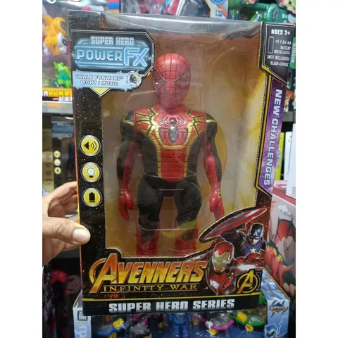 Đồ Chơi Siêu Nhân Avengers Spider-Man 810B - Đèn và Âm Thanh Kích Thích Phát Triển Thị Giác và Thính Giác Cho Trẻ Em