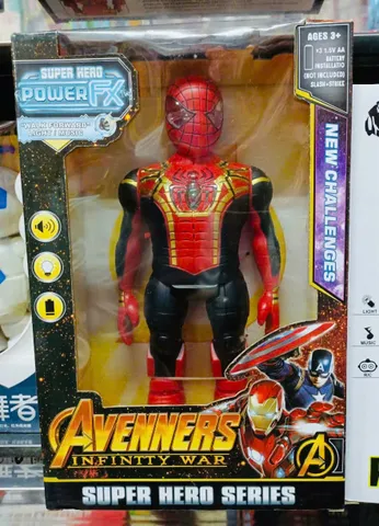 Đồ Chơi Siêu Nhân Avengers Spider-Man 810B - Đèn và Âm Thanh Kích Thích Phát Triển Thị Giác và Thính Giác Cho Trẻ Em