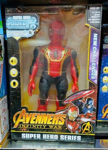 Đồ Chơi Siêu Nhân Avengers Spider-Man 810B - Đèn và Âm Thanh Kích Thích Phát Triển Thị Giác và Thính Giác Cho Trẻ Em