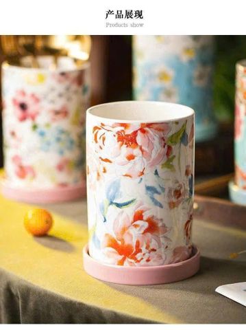 Bình Sứ Đa Năng Họa Tiết Hoa Magrace Paris - Decor Sang Trọng Cho Không Gian Sống, Quà Tặng Ý Nghĩa