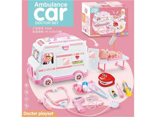 Đồ chơi mô hình xe ô tô cứu thương H325A gồm đồ chơi y tế, đồ chơi nhập vai bác sĩ dành cho trẻ em GIAO MÀU NGẪU NHIÊN