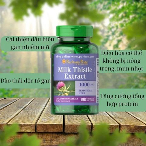 Viên uống thải độc gan Milk Thistle Extract 1000mg Puritan’s Pride - Hỗ trợ sức khỏe gan tự nhiên, bảo vệ gan hiệu quả