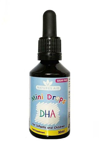 DHA Drops Natures Aid 50ml - Giọt bổ sung DHA cho bé 3-5 tuổi - Hỗ trợ phát triển não bộ và thị lực tự nhiên