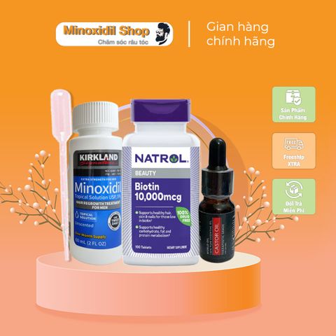 Combo Dung Dịch Mọc Lông Mày Mi Nox Idil 5% - Bao Gồm Castor Oil và Biotin 10,000mcg - Hỗ Trợ Làm Đẹp Tóc và Lông Mày