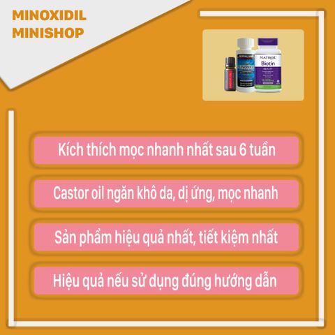 Combo Dung Dịch Mọc Lông Mày Mi Nox Idil 5% - Bao Gồm Castor Oil và Biotin 10,000mcg - Hỗ Trợ Làm Đẹp Tóc và Lông Mày