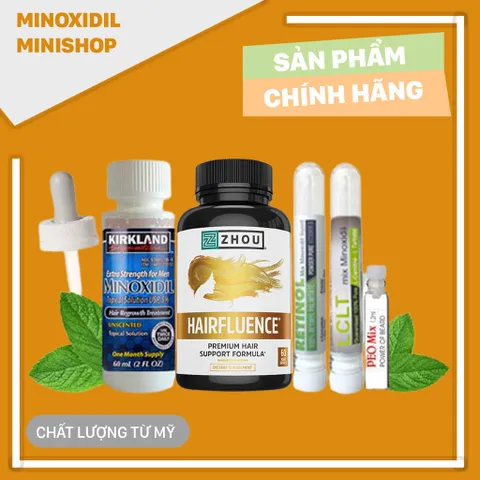 Combo Mọc Tóc Nâng Cao Minoxidil 5% + HairFluence + LCLT + Retinol + PEO Mix - Giải Pháp Tăng Tốc Mọc Tóc Hiệu Quả