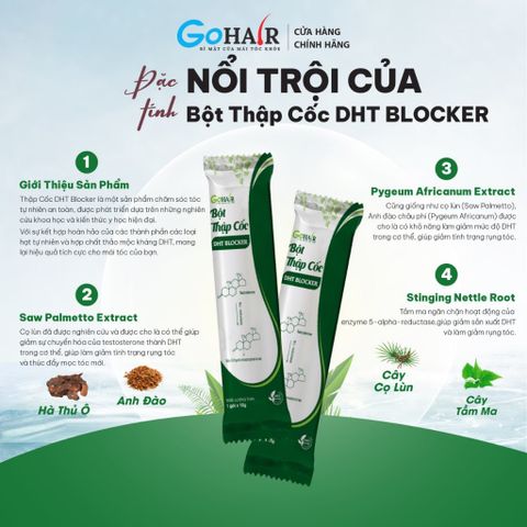 Bột Thập Cốc Mọc Tóc DHT Blocker - Hỗ Trợ Ngăn Rụng Tóc Từ Thiên Nhiên, Chứa Cọ Lùn, Tầm Ma, Anh Đào, 10 Loại Hạt Dinh Dưỡng