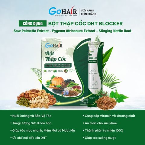 Bột Thập Cốc Mọc Tóc DHT Blocker - Hỗ Trợ Ngăn Rụng Tóc Từ Thiên Nhiên, Chứa Cọ Lùn, Tầm Ma, Anh Đào, 10 Loại Hạt Dinh Dưỡng