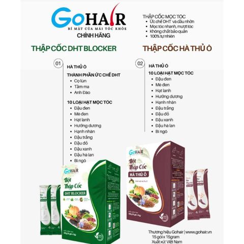 Bột Thập Cốc Mọc Tóc DHT Blocker - Hỗ Trợ Ngăn Rụng Tóc Từ Thiên Nhiên, Chứa Cọ Lùn, Tầm Ma, Anh Đào, 10 Loại Hạt Dinh Dưỡng