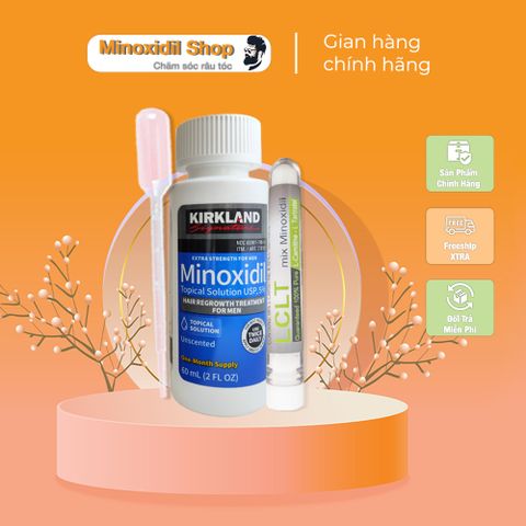 Dung dịch Minoxidil 5% Dạng Lỏng Kích Thích Mọc Râu Tóc Nhanh - Hỗ Trợ Phát Triển Lông Mày, Sản Phẩm Mỹ Kirkland