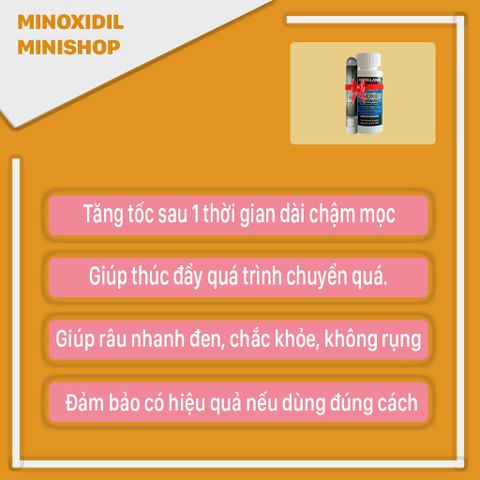 Dung dịch Minoxidil 5% Dạng Lỏng Kích Thích Mọc Râu Tóc Nhanh - Hỗ Trợ Phát Triển Lông Mày, Sản Phẩm Mỹ Kirkland