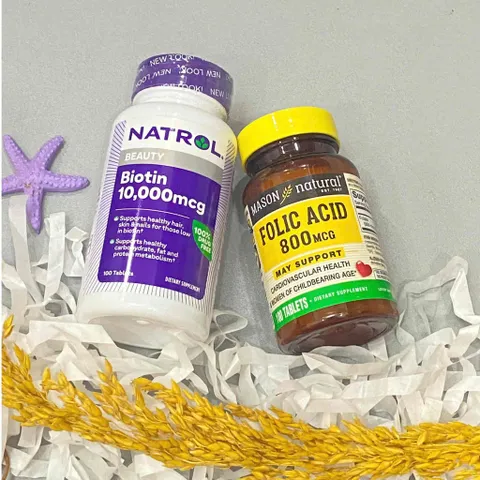 Viên Uống Biotin & Folic Mason - Hỗ Trợ Mọc Râu Tóc, Dưỡng Chất Tóc Chắc Khỏe, Ngăn Gãy Rụng, 100 Viên