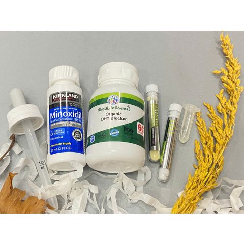 Dung Dịch Mọc Tóc Combo Nâng Cao - Minoxidil 5% + DHT Blocker Ấn Độ, LCLT, Retinol, Peo Mix Tăng Cường Tóc Mọc