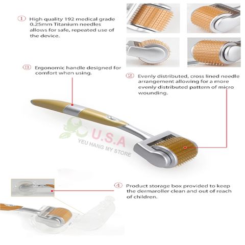 Lăn Kim ZGTS 192 Micro Needles Derma Roller 0.5mm - Giải Pháp Chăm Sóc Da Hiệu Quả Tại Nhà, Stimulator Collagen và Tăng Cường Hấp Thụ Dưỡng Chất