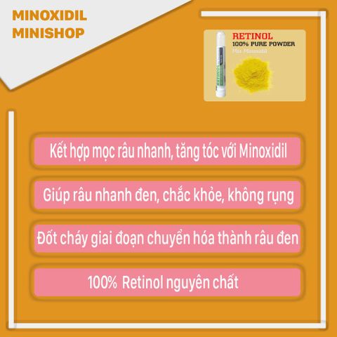 Retinol Tăng Cường Mọc Râu - Bột Vitamin A Pure Powder Hỗ Trợ Phát Triển Nang Lông Hiệu Quả