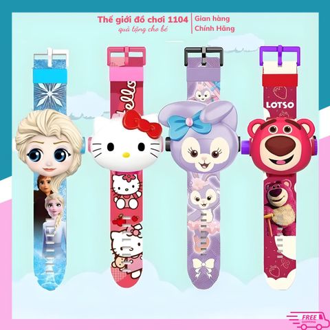 Đồng Hồ Đeo Tay Hoạt Hình Sarino/Disney - Chiếu 24 Hình Ảnh Độc Đáo, Hiển Thị Ngày Giờ, Dây Mềm Mại, Quà Tặng Cho Bé
