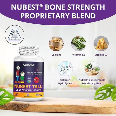 Viên Uống Tăng Chiều Cao Nubest Tall 10+ - Hỗ Trợ Phát Triển Chiều Cao Tự Nhiên Cho Trẻ Em, Bổ Sung Canxi và Vitamin, Sản Xuất Tại Mỹ