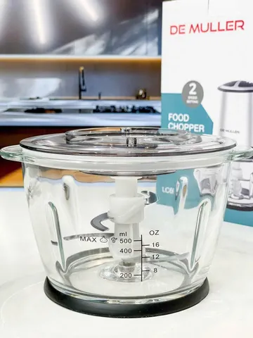 Máy Xay Thịt De Muller 500W - Xay Nhuyễn Thịt, Cá, Rau Củ, Cối Thủy Tinh 1.2L Sang Trọng, êm Ái, Thiết Kế Đẹp Đức