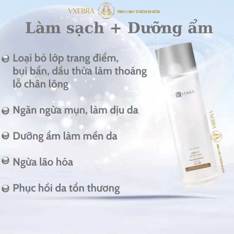 Nước Tẩy Trang Vxebra Cho Da Dầu Mụn Không Cồn An Toàn Cho Da Nhạy Cảm – 190ml, Giúp Làm Sạch Sâu và Dưỡng Ẩm Da Mịn Màng
