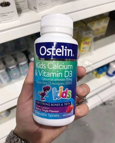 Viên Uống Bổ Sung Canxi Cho Bé Ostelin Kids Calcium & Vitamin D3 90 Viên - Phát Triển Xương Cứng Cáp, Hương Vị Trái Cây Ngon Miệng