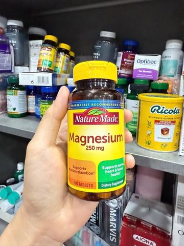 Viên Uống Bổ Sung Magie Nature Made 250mg - Hỗ Trợ Sức Khỏe Tổng Thể - Giảm Căng Thẳng, Cải Thiện Giấc Ngủ - 100 Viên