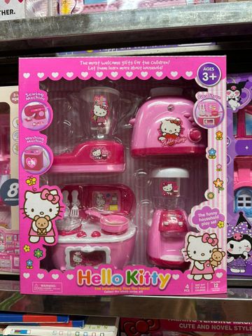 Bộ đồ chơi gia đình Hello Kitty House hold set gồm 4 món đồ gia dụng có đèn và âm thanh YH858-1 giao ngẫu nhiên cho bé chơi đồ chơi nhập vai