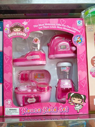Bộ đồ chơi gia đình Hello Kitty House hold set gồm 4 món đồ gia dụng có đèn và âm thanh YH858-1 giao ngẫu nhiên cho bé chơi đồ chơi nhập vai