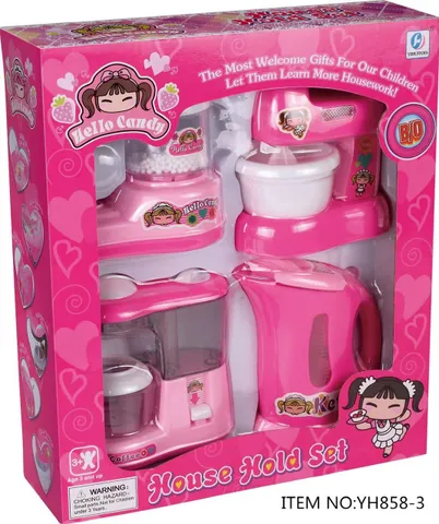Bộ đồ chơi gia đình Hello Kitty House hold set gồm 4 món đồ gia dụng có đèn và âm thanh YH858-3 giao ngẫu nhiên