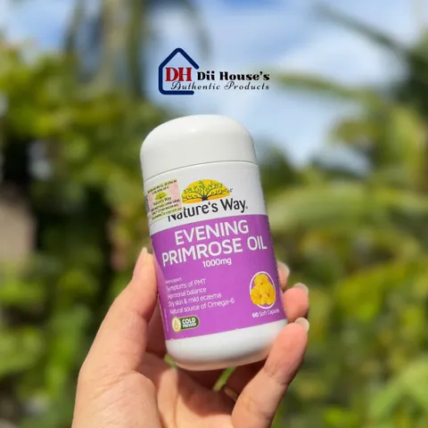 Dầu Hoa Anh Thảo Nature's Way Evening Primrose Oil 1000mg - Giải Pháp Cân Bằng Nội Tiết & Làm Đẹp Da - Hộp 60 Viên Hỗ Trợ Sức Khỏe