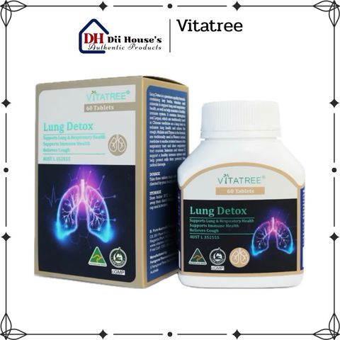 Viên Uống Bổ Phổi Vitatree Lung Detox 60 Viên - Hỗ Trợ Hô Hấp, Tăng Cường Miễn Dịch Từ Thiên Nhiên