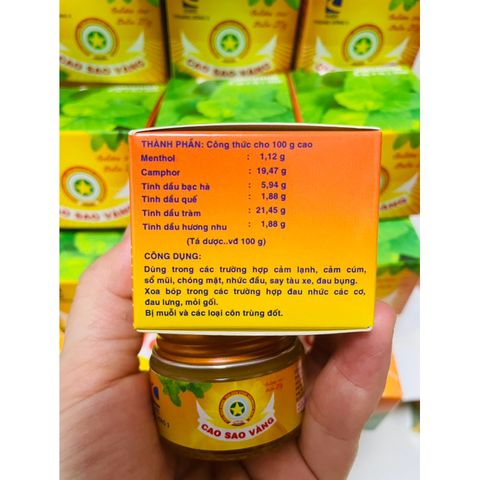 Dầu Cù Là Cao Sao Vàng 20g - Giảm Đau, Thư Giãn, Tinh Thần Tăng Cường - Sản Phẩm Xoa Bóp Tiện Lợi Từ Công Ty CP Dược TW3