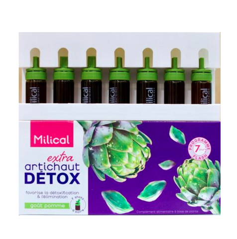 Nước Uống Thải Độc Gan Extra Artichaut Detox Milical 7 Ống - Hỗ Trợ Giải Độc Gan, Bảo Vệ Sức Khỏe Từ Chiết Xuất Atiso Pháp