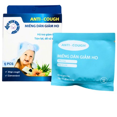 Miếng Dán Giảm Ho Tự Nhiên Anti-Cough - Hỗ Trợ Giảm Ho, Cảm Lạnh, Viêm Phế Quản - Hộp 6 Miếng Dán Cho Người Lớn & Trẻ Em