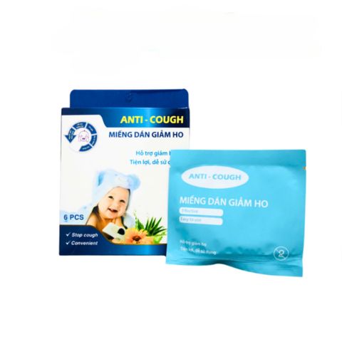 Miếng Dán Giảm Ho Tự Nhiên Anti-Cough - Hỗ Trợ Giảm Ho, Cảm Lạnh, Viêm Phế Quản - Hộp 6 Miếng Dán Cho Người Lớn & Trẻ Em