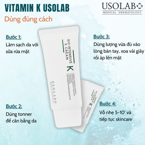 Kem dưỡng Vitamin K Cream Usolab 50ml làm dịu, phục hồi da nhạy cảm và căng bóng da