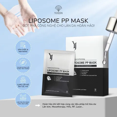 Mặt nạ Yuejin Liposome PP Mask Mặt nạ đen siêu phục hồi, cấp ẩm và tái sinh đa tầng cao cấp