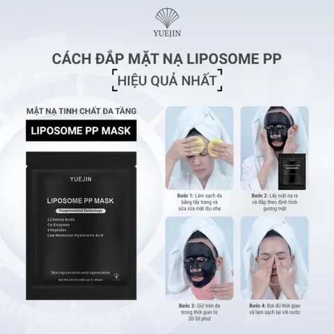 Mặt nạ Yuejin Liposome PP Mask Mặt nạ đen siêu phục hồi, cấp ẩm và tái sinh đa tầng cao cấp