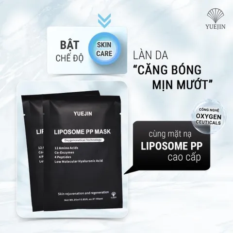 Mặt nạ Yuejin Liposome PP Mask Mặt nạ đen siêu phục hồi, cấp ẩm và tái sinh đa tầng cao cấp