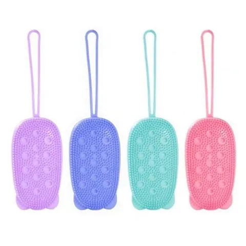Bông tắm silicon tẩy tế bào chết tạo bọt 2 mặt massage toàn thân mềm mịn