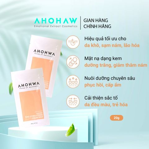 Mặt Nạ Ủ Trắng Ahohwa Tone-Up Brightening Cream Mask 20g