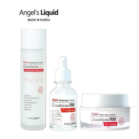 Bộ 3 sản phẩm: Nước thần, Serum, Kem dưỡng Angel Liquid Whitening Program Glutathione dưỡng trắng, dưỡng ẩm cho da