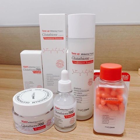 Bộ 3 sản phẩm: Nước thần, Serum, Kem dưỡng Angel Liquid Whitening Program Glutathione dưỡng trắng, dưỡng ẩm cho da