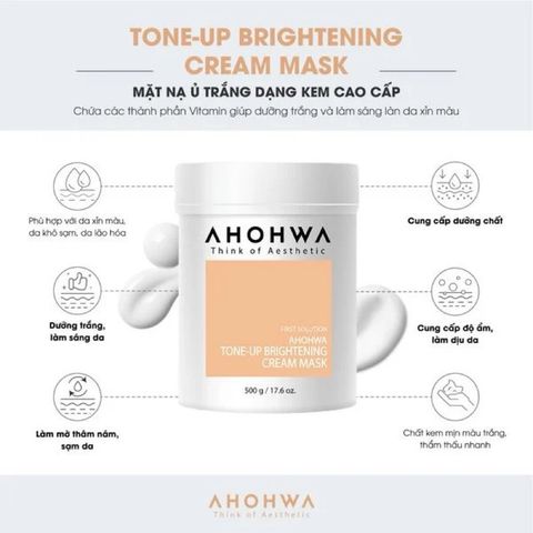 Ủ Trắng Da AHOHWA Tone-Up Brightening Cream Mask 500g