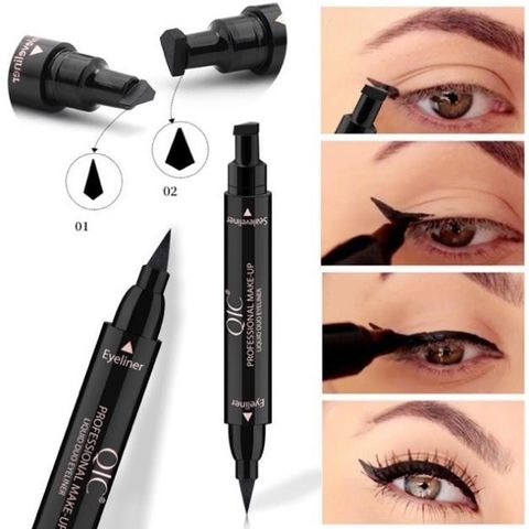 Bút kẻ mắt 2 đầu QIC - Mascara 2 đầu kẻ mắt SIÊU HOT QIC Chống Thấm Nước Lâu Trôi