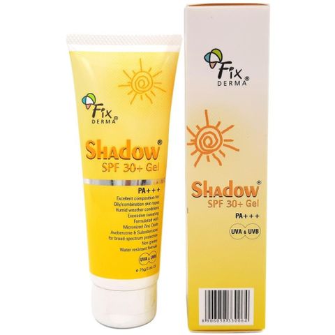 Kem Chống Nắng Fixderma Shadow SPF 50+ (75g) - Gel Chống Nắng Shadow cho da mặt và toàn thân