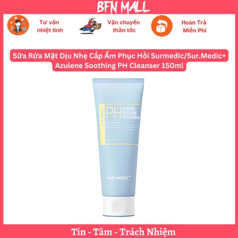 Sữa Rửa Mặt Dịu Nhẹ Cấp Ẩm Phục Hồi Surmedic/Sur.Medic+ Azulene Soothing PH Cleanser 150ml