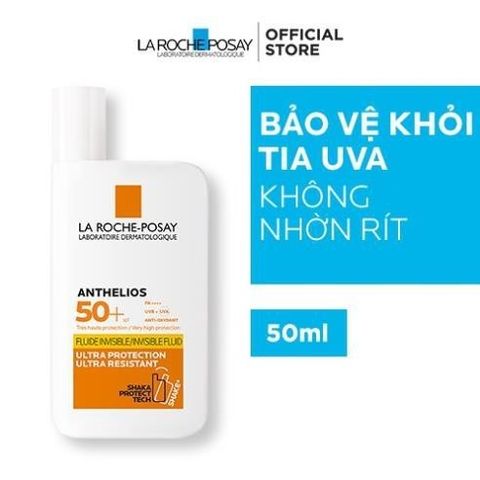 Kem chống nắng dạng sữa lỏng nhẹ không nhờn rít La Roche-Posay Anthelios Invisible Fluid SPF 50+ 50ml