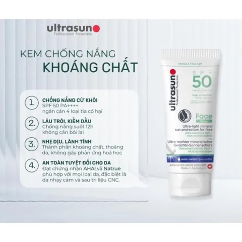 Kem Chống Nắng Dành Cho Da Nhạy Cảm Ultrasun Face Mineral SPF 50+ 40ml [ Nhập Khẩu Chính Hãng ]